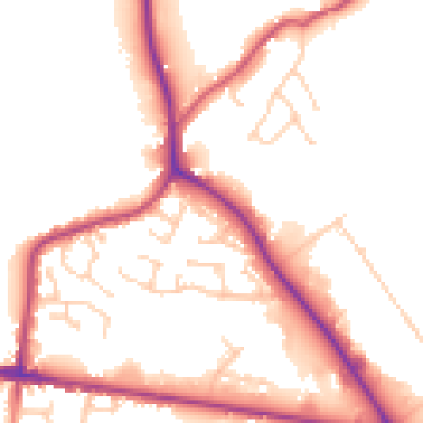 Daytime road noise heatmap for S75 1QG
