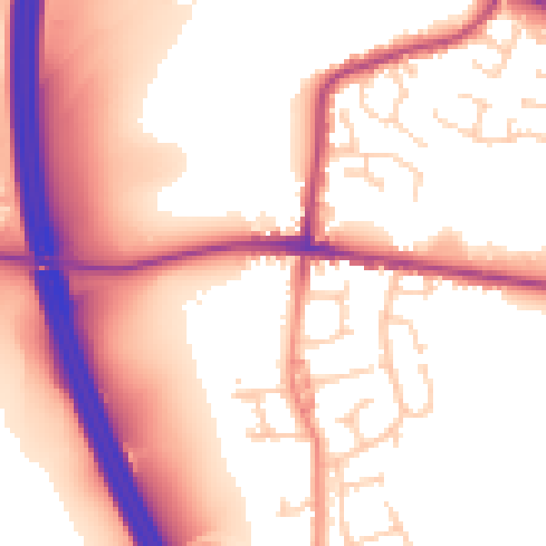 Daytime road noise heatmap for S75 1QJ