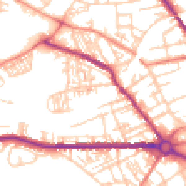 Daytime road noise heatmap for S75 2BW