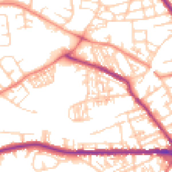 Daytime road noise heatmap for S75 2DE