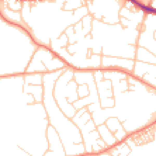 Daytime road noise heatmap for S75 2JA
