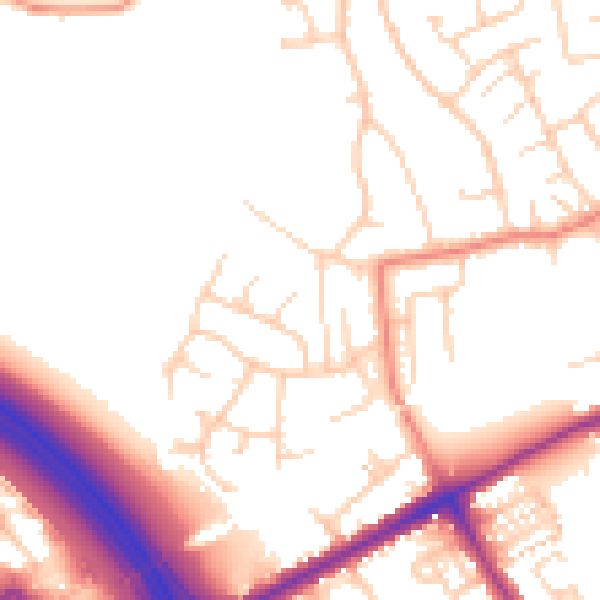 Daytime road noise heatmap for S75 2JP
