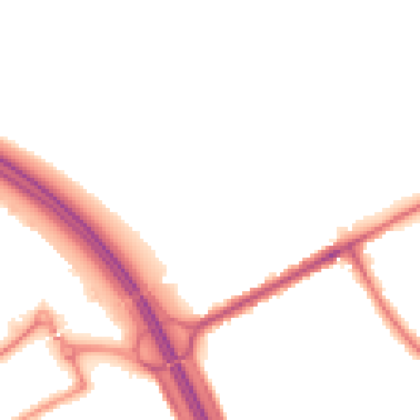 Night-time road noise heatmap for S75 2LU