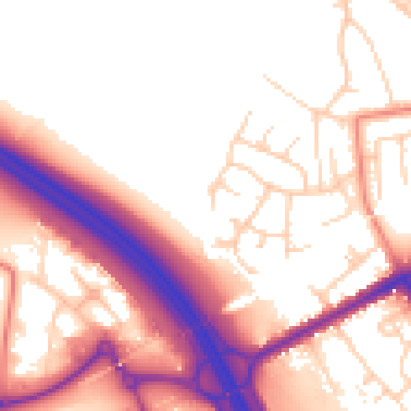 Daytime road noise heatmap for S75 2LY