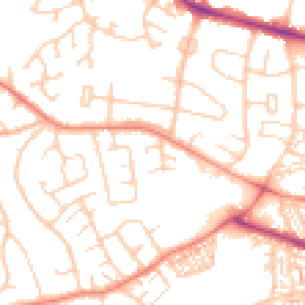Daytime road noise heatmap for S75 2NF