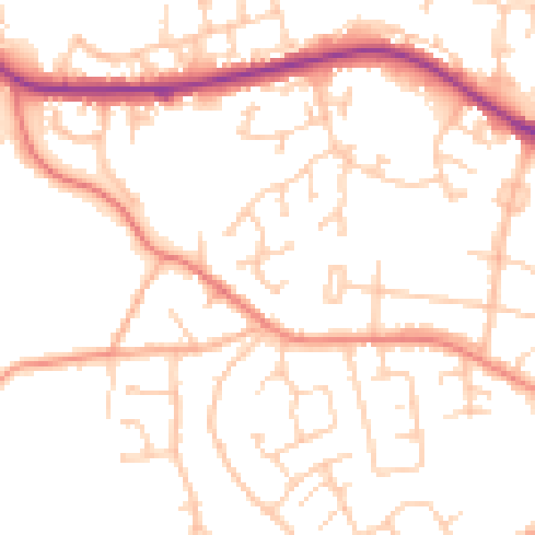 Daytime road noise heatmap for S75 2QT
