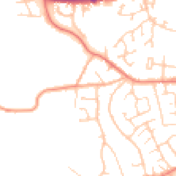 Daytime road noise heatmap for S75 2RJ