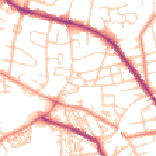 Daytime road noise heatmap for S75 2TE