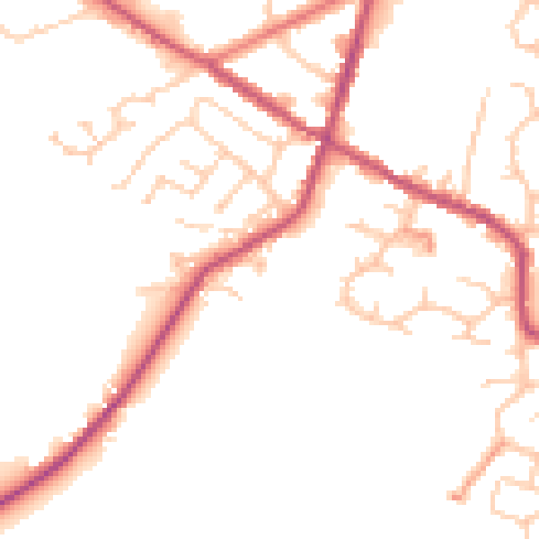 Daytime road noise heatmap for S75 3HX
