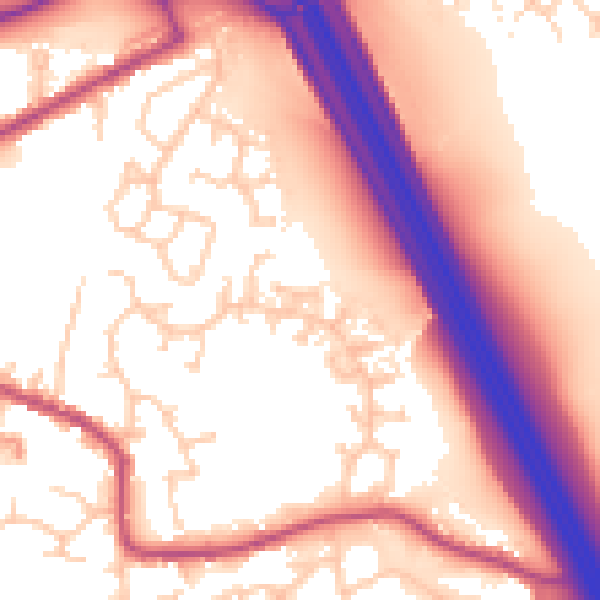 Daytime road noise heatmap for S75 3JB