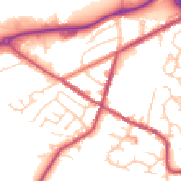Daytime road noise heatmap for S75 3JH