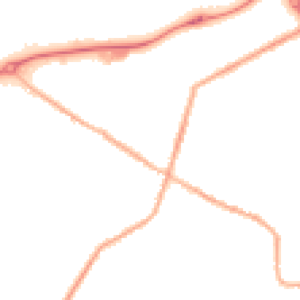 Night-time road noise heatmap for S75 3JH