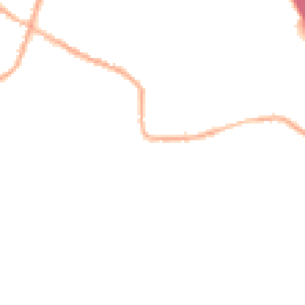 Night-time road noise heatmap for S75 3NE