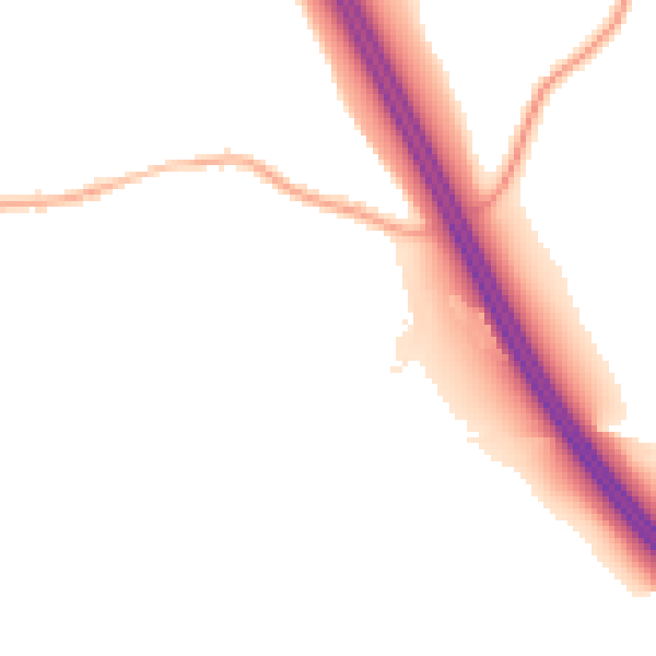 Night-time road noise heatmap for S75 3PN