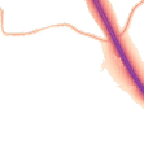 Night-time road noise heatmap for S75 3PQ