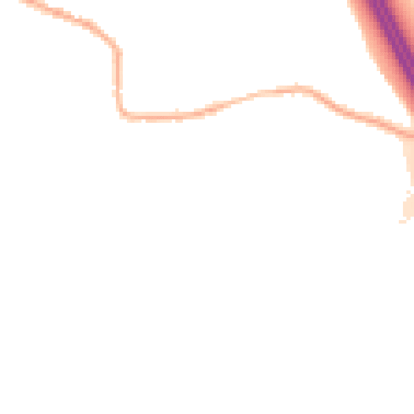 Night-time road noise heatmap for S75 3QU