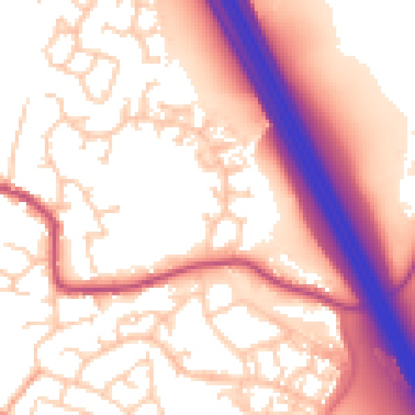 Daytime road noise heatmap for S75 3QZ