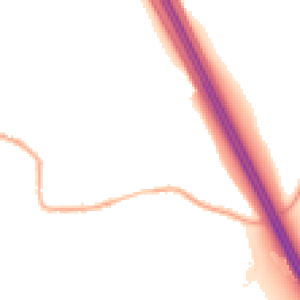 Night-time road noise heatmap for S75 3QZ