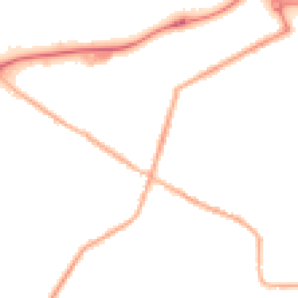 Night-time road noise heatmap for S75 3RW