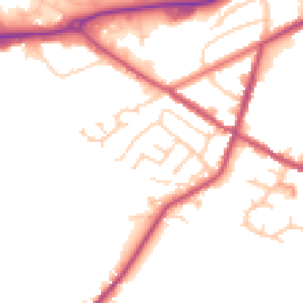Daytime road noise heatmap for S75 3SQ