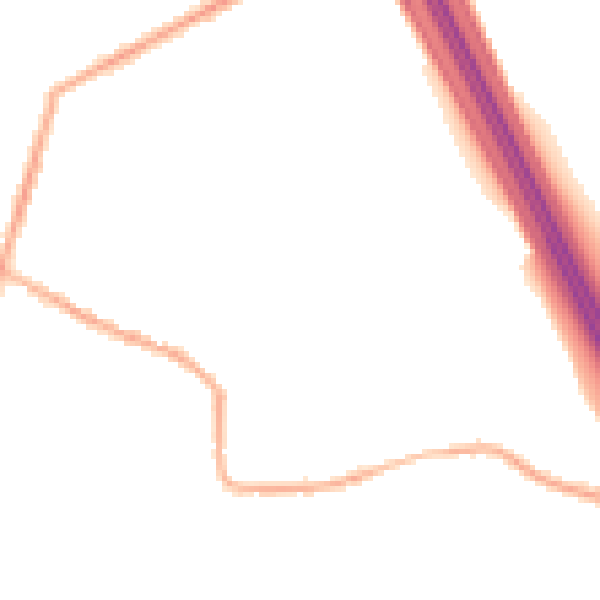 Night-time road noise heatmap for S75 3TQ