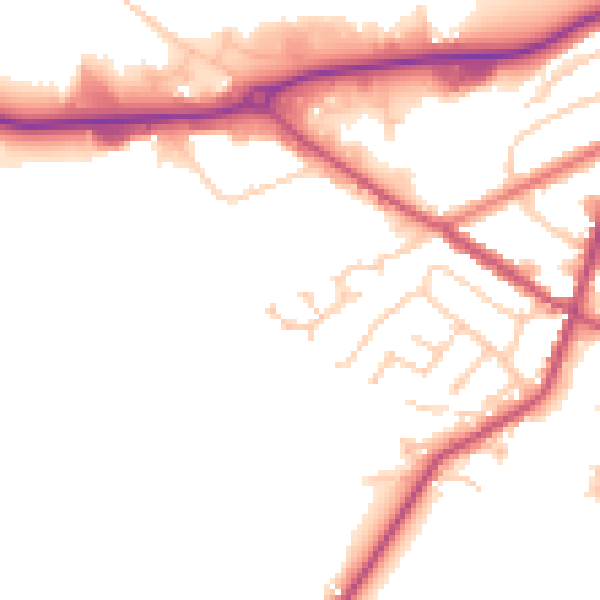 Daytime road noise heatmap for S75 3TT