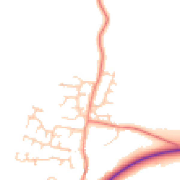 Daytime road noise heatmap for S75 4BD