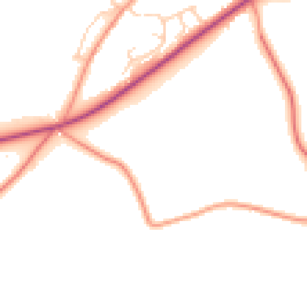 Daytime road noise heatmap for S75 4EA