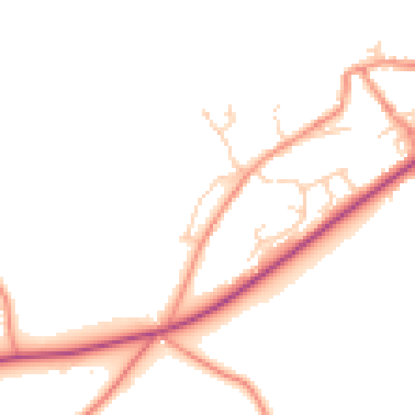 Daytime road noise heatmap for S75 4EN