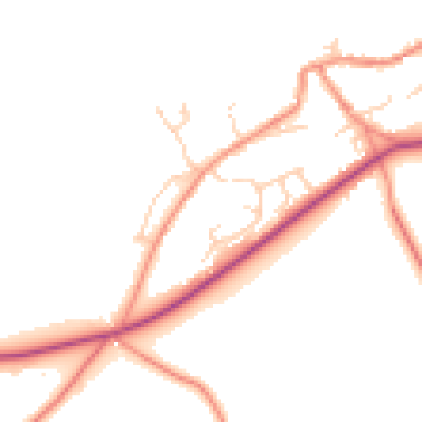 Daytime road noise heatmap for S75 4EP