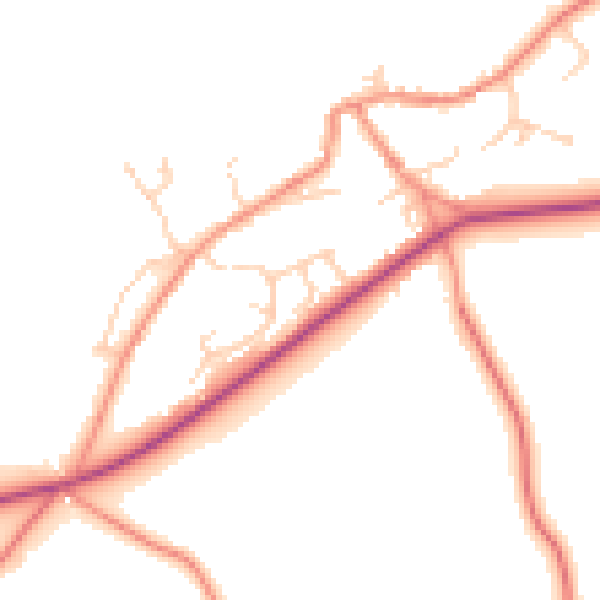 Daytime road noise heatmap for S75 4EU