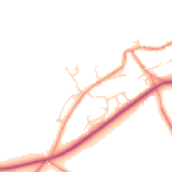 Daytime road noise heatmap for S75 4EW