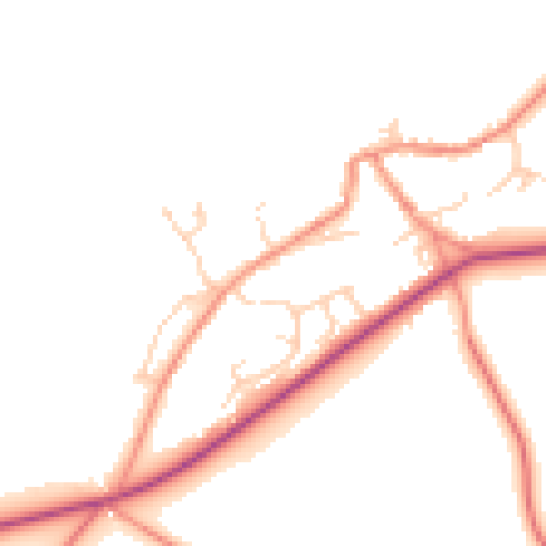 Daytime road noise heatmap for S75 4EZ