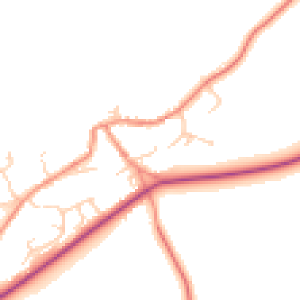 Daytime road noise heatmap for S75 4HN