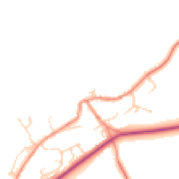 Daytime road noise heatmap for S75 4HS