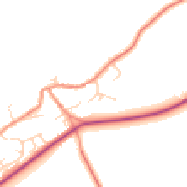 Daytime road noise heatmap for S75 4HX