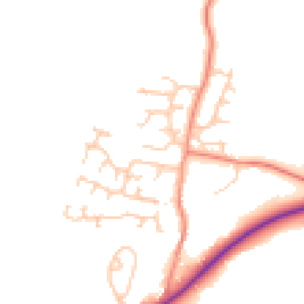 Daytime road noise heatmap for S75 4JT