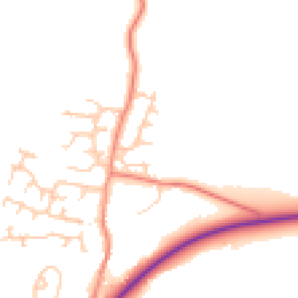 Daytime road noise heatmap for S75 4LQ