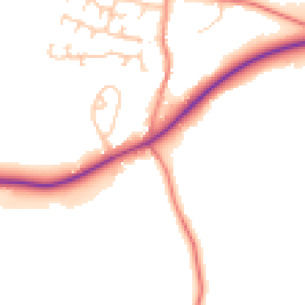 Daytime road noise heatmap for S75 4LX