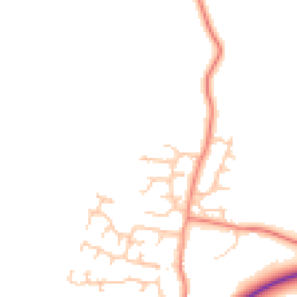 Daytime road noise heatmap for S75 4NT