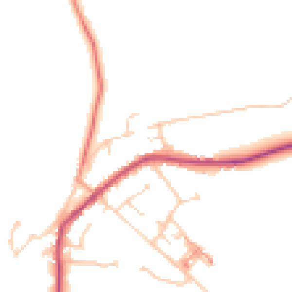 Daytime road noise heatmap for S75 4PY