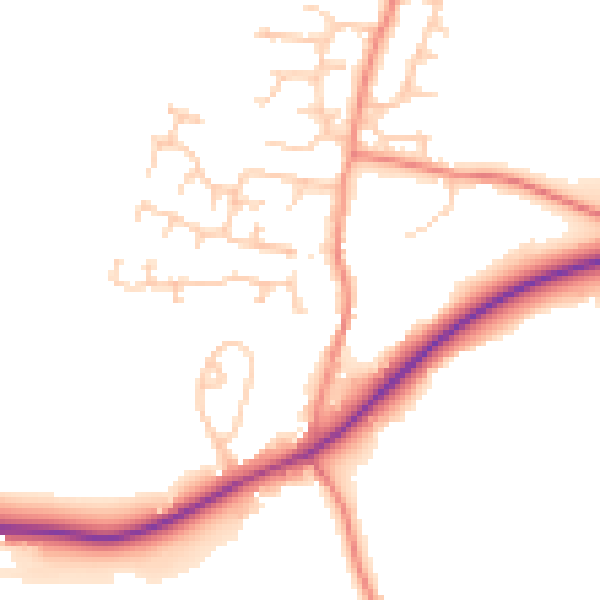 Daytime road noise heatmap for S75 4SX