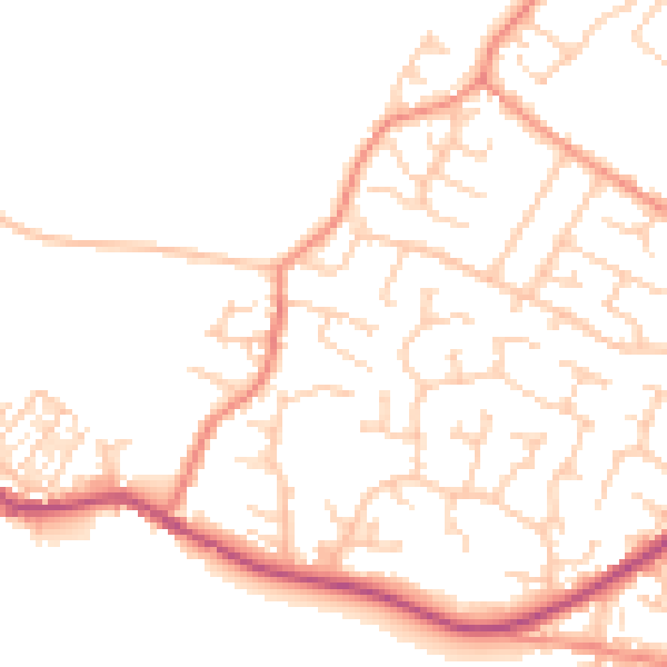 Daytime road noise heatmap for S75 5AP