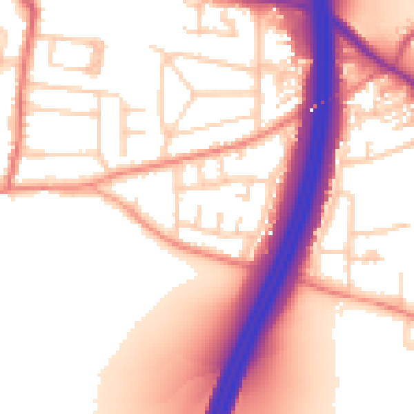 Daytime road noise heatmap for S75 5JJ