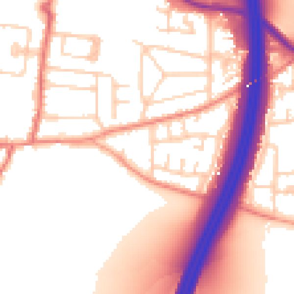 Daytime road noise heatmap for S75 5JL