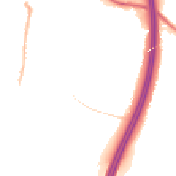 Night-time road noise heatmap for S75 5JL