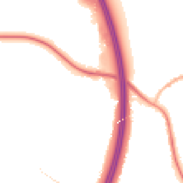 Night-time road noise heatmap for S75 5JT