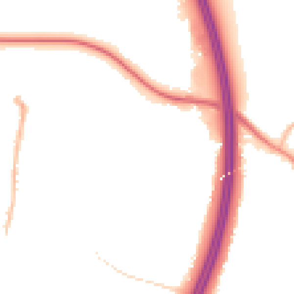 Night-time road noise heatmap for S75 5JZ