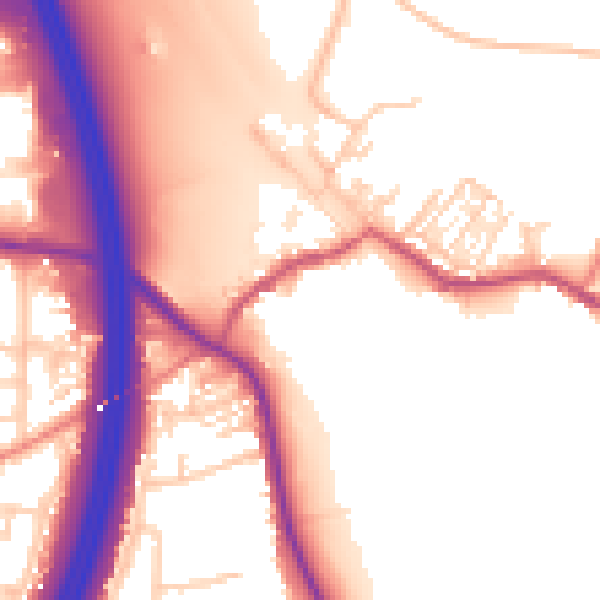 Daytime road noise heatmap for S75 5LZ