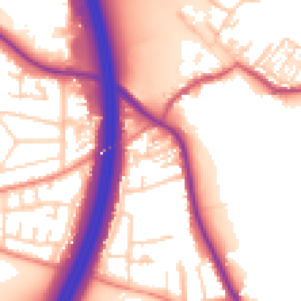 Daytime road noise heatmap for S75 5NL